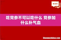 吃党参不可以吃什么 党参加什么补气血