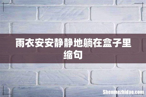 雨衣安安静静地躺在盒子里缩句