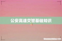 公安高速交警基础知识