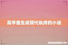 高手重生成现代纨绔的小说