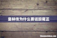 童林传为什么要诋毁雍正
