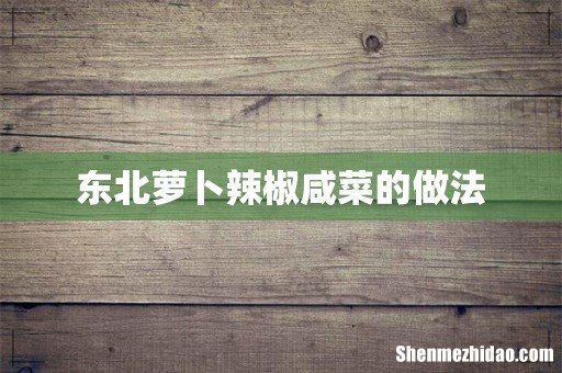 东北萝卜辣椒咸菜的做法