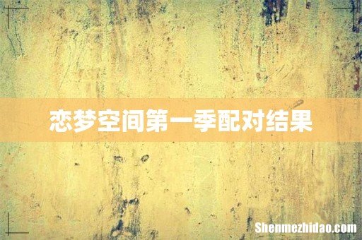 恋梦空间第一季配对结果