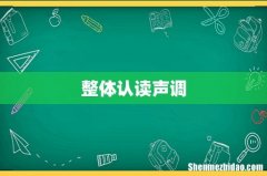 整体认读声调