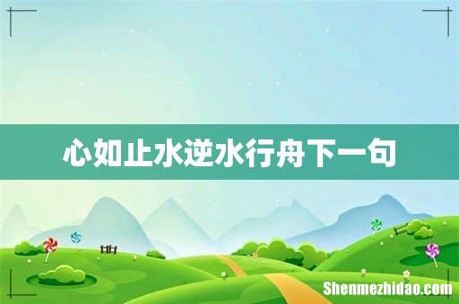 心如止水逆水行舟下一句