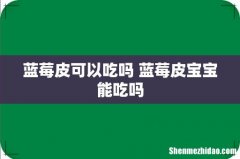 蓝莓皮可以吃吗 蓝莓皮宝宝能吃吗