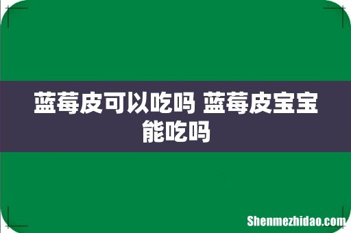 蓝莓皮可以吃吗 蓝莓皮宝宝能吃吗