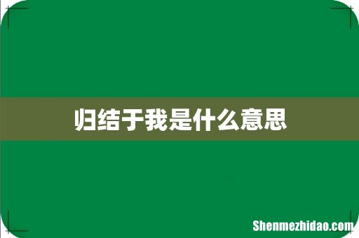 归结于我是什么意思