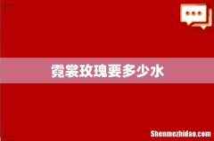 霓裳玫瑰要多少水