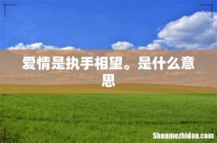爱情是执手相望。是什么意思