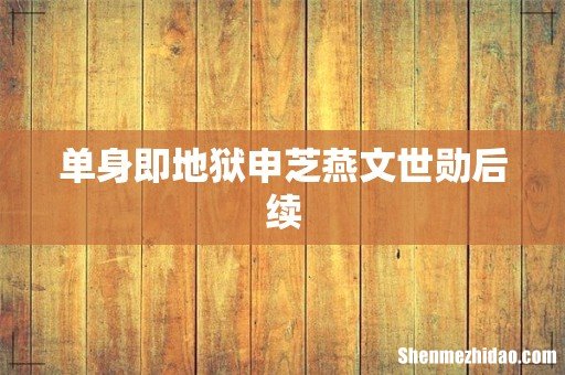 单身即地狱申芝燕文世勋后续