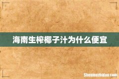 海南生榨椰子汁为什么便宜