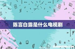 陈言白露是什么电视剧