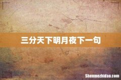 三分天下明月夜下一句
