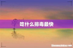 吃什么排毒最快