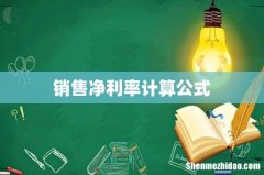 销售净利率计算公式