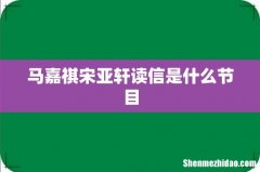 马嘉祺宋亚轩读信是什么节目