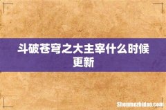 斗破苍穹之大主宰什么时候更新