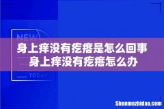 身上痒没有疙瘩是怎么回事 身上痒没有疙瘩怎么办