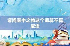 请问囊中之物这个词算不算成语