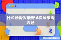 什么汤降火最好 6种居家降火汤