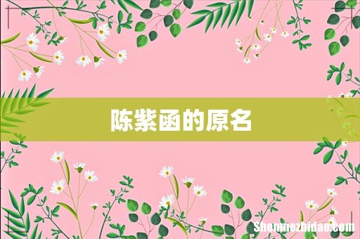 陈紫函的原名