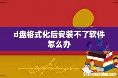 d盘格式化后安装不了软件怎么办