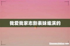 我爱我家志新表妹谁演的