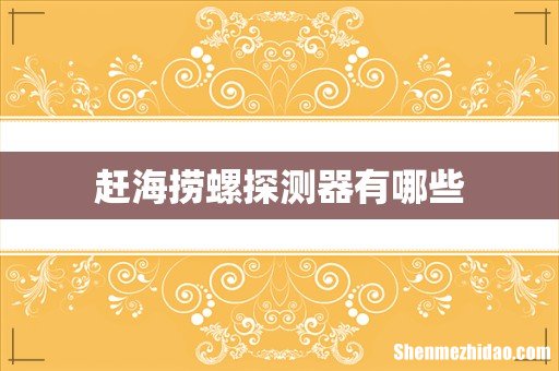 赶海捞螺探测器有哪些