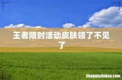 王者限时活动皮肤领了不见了