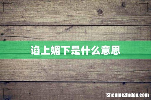 谄上媚下是什么意思