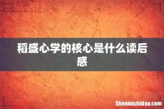 稻盛心学的核心是什么读后感