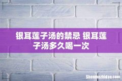 银耳莲子汤的禁忌 银耳莲子汤多久喝一次