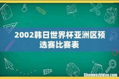 2002韩日世界杯亚洲区预选赛比赛表