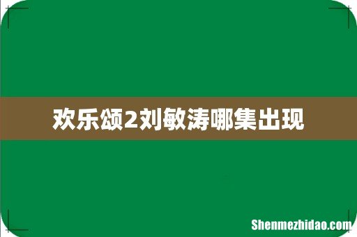 欢乐颂2刘敏涛哪集出现