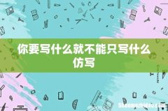 你要写什么就不能只写什么仿写