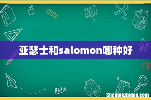 亚瑟士和salomon哪种好