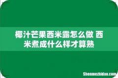 椰汁芒果西米露怎么做 西米煮成什么样才算熟