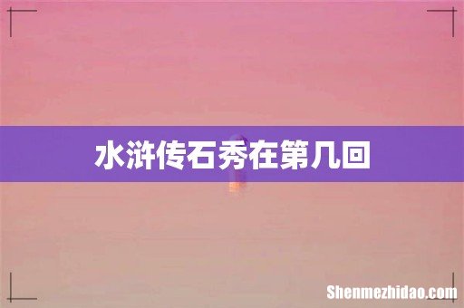 水浒传石秀在第几回