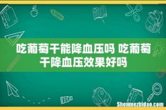 吃葡萄干能降血压吗 吃葡萄干降血压效果好吗