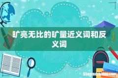 旷亮无比的旷量近义词和反义词