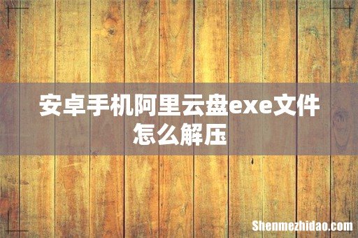 安卓手机阿里云盘exe文件怎么解压