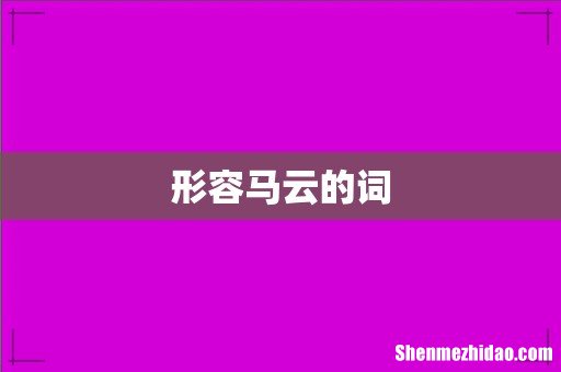 形容马云的词