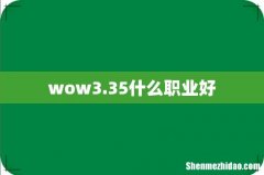 wow3.35什么职业好