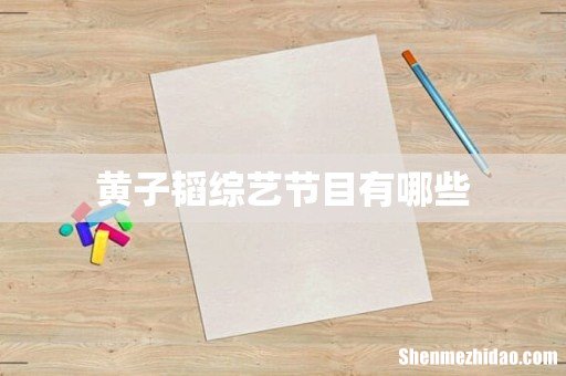 黄子韬综艺节目有哪些