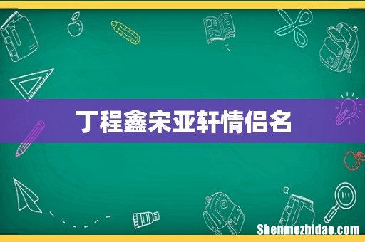 丁程鑫宋亚轩情侣名