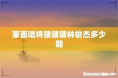 蒙面唱将猜猜猜林俊杰多少期