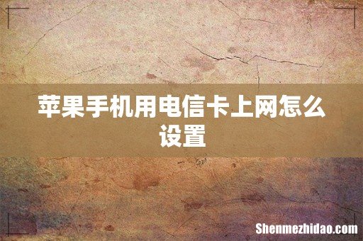 苹果手机用电信卡上网怎么设置