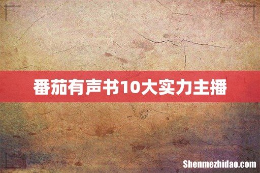 番茄有声书10大实力主播