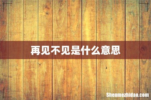 再见不见是什么意思